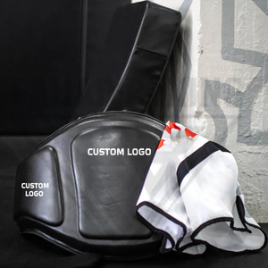 Protection abdominale en cuir durable et légère pour le MMA, la boxe, le Muay Thai, avec soutien lombaire et bandes de maintien pour les poignets. - Product Image 3