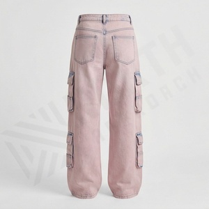 Pantalones Vaqueros de Mezclilla Personalizados para Mujer, Corte Holgado, Color Personalizado, Lavados, Cintura Baja, Pierna Recta, Tendencias de Moda Femenina - Product Image 2