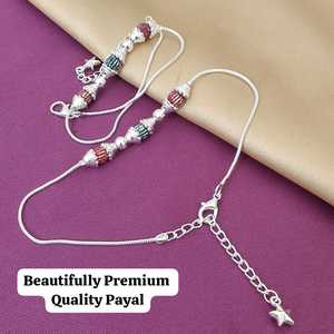 Tobillera elegante y ligera de latón para mujer Payal de primera calidad con diseño tradicional Cómodo uso diario para ropa informal - Product Image 3