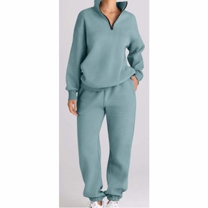 Conjunto de chándal con capucha, chaqueta con cremallera y pantalones Jogger, ropa de descanso deportiva informal - Product Image 2