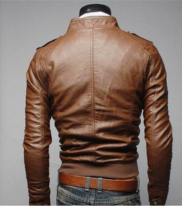 Veste de moto pour hommes, nouveau manteau en cuir PU d'automne et d'hiver - Product Image 5