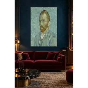 Impression sur toile Fida Van Gogh Autoportrait avec tourbillons bleus - Product Image 4