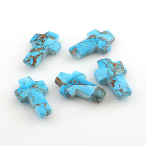 พลอยเทอร์ควอยส์แกะสลักจากทองแดงสีฟ้าครามแบบหลวมสำหรับทำเครื่องประดับทำอัญมณีขนาด20มม. - Product Image 2