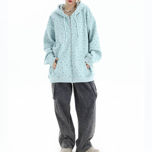 Sweat à capuche zippé brodé sur mesure Style Streetwear de qualité supérieure avec polaire douce et coutures personnalisées - Product Image 4