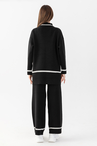 Conjunto de Suéter y Pantalones de Punto Indispensable para Mujer, con Cuello Polo, Detalles de Botones y Estilo Cárdigan, de Alta Calidad, para Uso Diario y Oficina - Product Image 5