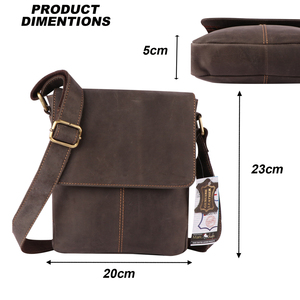 Handmade Genuine Leather Crossbody Daypack Waterproof <b>Shoulder</b> Sling <b>Bag</b> Chest Strap Zipper Portable <b>for</b> <b>Men</b>-Indian Exporter - Product Image 5