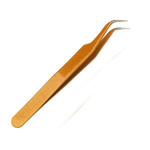 Pinces à épiler pour extensions de cils légèrement incurvées personnalisées, en acier inoxydable, fournitures de beauté, étiquette privée, pinces à épiler pour extensions de cils - Product Image 3