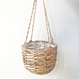 Pot de fleurs mural tissé à la main, panier porte-plantes en jacinthe d'eau, prix compétitif - Product Image 3