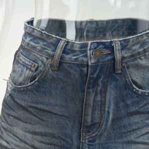 Personnalisé 100% Coton Lavé Jambe Droite Lâche Bleu Jeans Rétro Mode Décontracté Jambe Large Tendance Jeans pour Femmes - Product Image 5