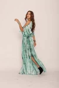 Robe pour femmes Robe décontractée à manches courtes col en V Max Robes pour femmes Robe maxi imprimée en pur coton pour soirée de mariage - Product Image 4