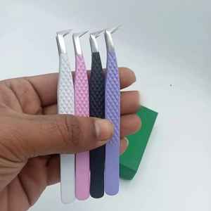 Vente flash Sevmek Surgical ZM-ET2046 Pince à épiler en acier inoxydable noir lisse, durable, antistatique, précision, pointe en fibre de 10 mm, pour cils - Product Image 4