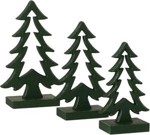 Elegante adorno colgante de árbol de Navidad negro de lujo de madera agrega un encanto rústico a la decoración de vacaciones Ideal para hogares y oficinas por igual - Product Image 1