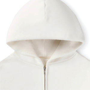 2024 unisexe sweat à capuche zippé personnalisé poids lourd surdimensionné coton hiver hommes complet Double fermeture éclair bidirectionnelle lavé solide pull - Product Image 3