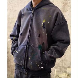 Sudadera con capucha de algodón de alta calidad lavada con ácido de piedra personalizada de muestra - Product Image 3