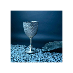 Vintage Style Brass Goblet <b>Cup</b> | Silver Finish Handmade Chalice Textured Design | Elegant Table Decor Premium Serveware Gift - Product Image 4
