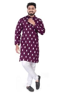 Nouveaux hommes Vintage coton fête et événements culturels ethnique Kurta pyjama Combo taille personnalisée en gros approvisionnement en vrac Inde - Product Image 4
