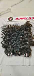 Extensiones de cabello ondulado de templo indio crudo sin procesar 100% al por mayor estilo ondulado profundo suelto cutícula de donante único alineada natural - Product Image 4