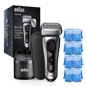 Afeitadora Eléctrica de Precisión para Hombre, Triple Cuchilla, Resistente al Agua IPX7, Sistema de Limpieza Corporal, Sistema de Carga, 6 Cartuchos de Repuesto - Product Image 1