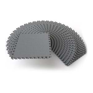 BalanceFrom High-Density Anti-Static 144 Sq Ft Gray Exercise Mat <b>Tiles</b> Customizable for Gym Use <b>Interlocking</b> EVA Foam Fitness - Product Image 5