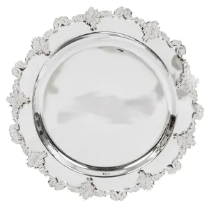 Nueva Placa de cargador de Metal gris oscuro Decoración de eventos de boda de larga duración Plato de diseño único para uso doméstico - Product Image 5
