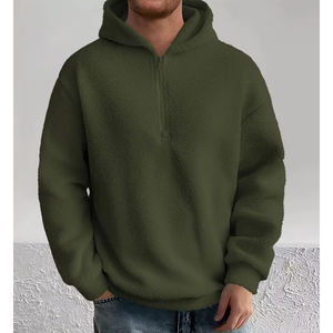 Sudadera con Capucha de Forro Polar Tejido de Primera Calidad con Logotipo Personalizado Bordado, Sudadera con Cierre y Capucha de Sherpa para Hombre - Product Image 6