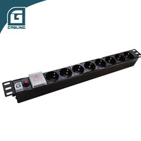Gcabling Smart PDU 1U 19 pouces pour rack, C13 C19, universel Allemagne Royaume-Uni États-Unis, unité de distribution d'alimentation pour armoire avec 6, 8, 10 ou 20 ports