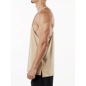 Débardeur de sport pour homme en coton et élasthanne, respirant, pour la salle de sport, l'entraînement physique, avec logo personnalisé imprimé OEM/ODM - Product Image 2