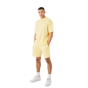 Conjunto de Verano de Alta Calidad, Camiseta y Pantalones Cortos Lisos, Material Personalizado, Precio al por Mayor OEM, Ropa Casual - Product Image 1