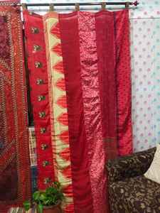 Modern Vintage <b>Silk</b> Sari Rod Pocket Floral <b>Curtain</b> Full Light Shading for Skylight Window Shade Home Decor Bedroom Living Room - Product Image 4