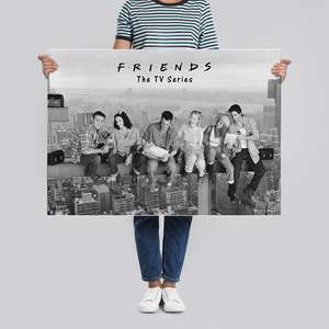 Modern Style 'Friends' Poster Lunch on a Skyscraper <b>Wall</b> Art <b>Canvas</b> Material - Product Image 3