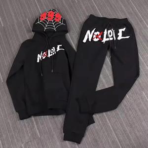 Traje de chándal personalizado de gran tamaño Moda Hombre Chándal de algodón Pantalla Dtg Imprimir Spray Color Pantalones de chándal y Sudadera con capucha - Product Image 3