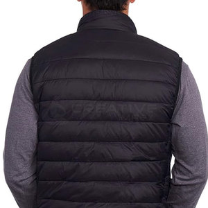 Veste matelassée pour homme, en polyester/nylon, respirante, à séchage rapide, avec fermeture éclair, logo personnalisé, couche chaude d'hiver, vente en gros - Product Image 6