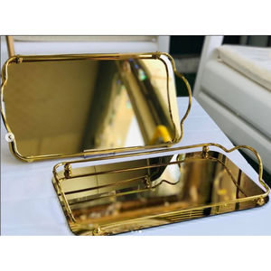 Gold <b>Round</b> Food <b>Serving</b> <b>Trays</b> Home and Kitchenware Supplies Tabletop Food Server <b>Tray</b> Latest Design <b>Tray</b> - Product Image 4