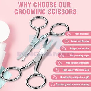 INNOVAMED INSTRUMENTS IMI-EBS-731 Ciseaux de beauté durables à pointe fine incurvée en acier au carbone pour la coupe des sourcils, pour droitiers - Product Image 3