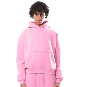 Ensemble sweat-shirt et pantalon de survêtement rose personnalisé unisexe en polaire, tenue assortie pour un look décontracté - Product Image 4