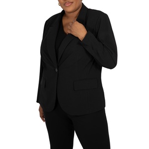 Blazer Mare Pour Toi Azzurro con Nucleo Intrecciato, Taglia 22W, Decorazione con Bottoni e Ricami, Motivo Tinta Unita e Stampato - Product Image 3