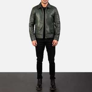 Veste en cuir originale pour hommes, fournisseur en gros, personnalisation de la marque, style motard, usine OEM, support ODM, vêtements pour temps froid - Product Image 5