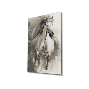 YB HG cavallo bianco pittura di vetro, cavallo bianco