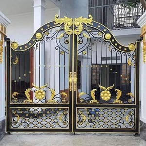 Puerta de Hierro de Doble Hoja con Marco Arqueado, 100% Materiales Locales, Hecha a Mano por Trabajadores Vietnamitas - Product Image 1