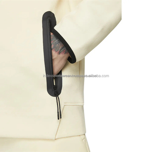 Ensemble de survêtement en molleton surdimensionné pour homme, motif uni, hiver, lavage personnalisé, logos personnalisés, sans cordon de serrage, 2025 - Product Image 5