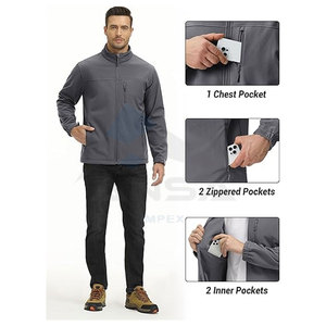 แจ็กเก็ตกันลมบุขนแกะซับในกันลมและกันน้ำสำหรับผู้ชายแจ็คเก็ตทำงานออกแบบโลโก้ได้ตามต้องการ - Product Image 5