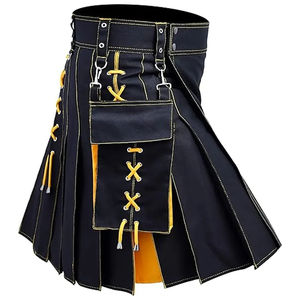 Men's <b>Tartan</b> Hybrid Fabric Kilt Expertly Crafted Traditional Scottish Design with Adjustable Waist for Weddings and Events - Product Image 3