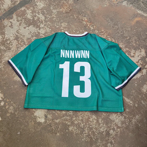 Camiseta de rugby y fútbol retro americano de alta calidad personalizada, técnica de sublimación de manga corta de malla para fanáticos estadounidenses - Product Image 1