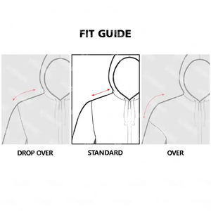 เสื้อมีฮู้ดสำหรับผู้ชายผ้าโพลีเอสเตอร์โอเวอร์ไซส์แบบรูดซิปธรรมดา320GSM ตามสั่ง - Product Image 6