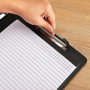 Carpeta de archivos de cuero Portadocumentos Carpeta de 3 anillos de oro con cubierta de archivo de cuero personalizada - Product Image 5