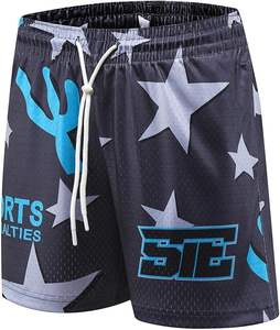 กางเกงขาสั้นวิ่งลำลองสำหรับผู้ชาย5นิ้วแบบมีตาข่ายระบายอากาศพิมพ์ลายซับลิเมชันออกแบบโลโก้ได้ตามต้องการ - Product Image 3