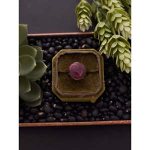 Navajo Made Boho <b>Statement</b> <b>Ring</b> with Purple Spiny Oyster & Sterling <b>Silver</b> Vermeil Plating for Everyday Wear - Product Image 1
