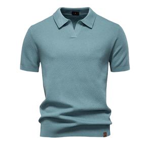 Chemises pour hommes grande taille de haute qualité en tissu jersey à manches courtes, couleur unie, respirantes, écologiques, décontractées pour l'été - Product Image 5