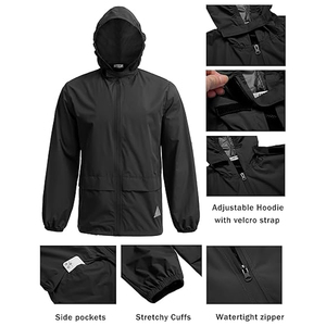 Traje de lluvia de tamaño personalizado para hombre con chaqueta transpirable cómoda para exteriores Traje de lluvia ligero con logotipo personalizado - Product Image 3