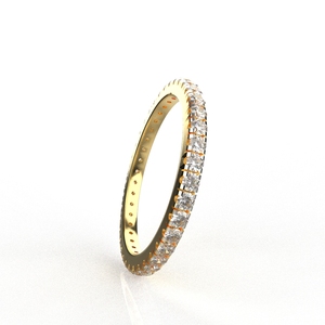 Avarta Jewellery Sterling Silver Stackable Eternity Band or <b>Thumb</b> <b>Ring</b> With <b>Gold</b> Polish - Product Image 1